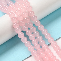 Baking Painted Imitation Jade Glass Round Bead Strands, Pink, 8.5~9mm, Hole: 1.5mm, about 105pcs/strand, 31.8 inch(X-DGLA-Q021-8mm-26)