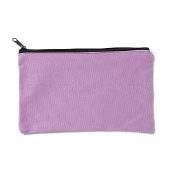 Rectangle Canvas Jewelry Storage Bag, with Black Zipper, Cosmetic Bag, Multipurpose Travel Toiletry Pouch, Plum, 20x13x0.3cm(ABAG-H108-02C)