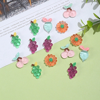 Transparent Resin Cabochons, Mobile Phone Decoration, Mixed Shapes, 17~23x13~18mm