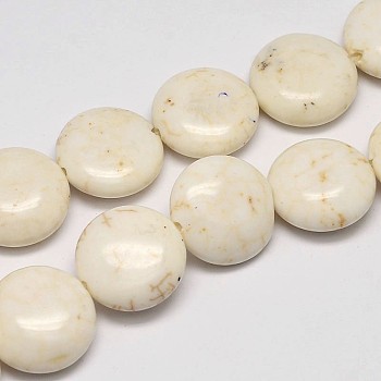 Lentils Natural Magnesite Beads Strands, Creamy White, 16x7mm, Hole: 1mm, about 25pcs/strand, 15.7 inch