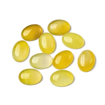 Natural Yellow Agate Cabochons, Oval, 18x13x5.5mm