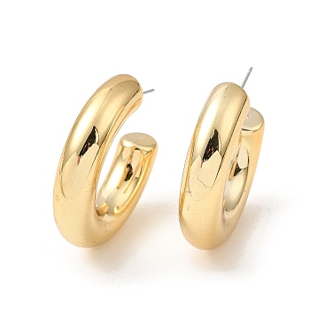Ring Acrylic Stud Earrings, Half Hoop Earrings with 316 Surgical Stainless Steel Pins, Golden Plated, 37x8.5mm