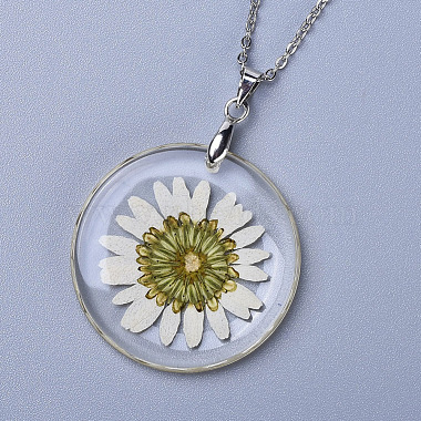 Ожерелье кулон из сухого цветка(X-NJEW-JN02390)-3