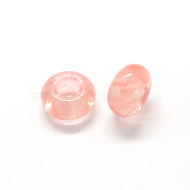 Cherry Quartz Glass European Large Hole Beads(X-G-Q442-17)-2