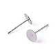 316 Surgical Stainless Steel Flat Round Blank Peg Stud Earring Settings(STAS-R073-02)-2