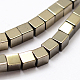 Electroplate Non-magnetic Synthetic Hematite Beads Strands(G-J170A-3x3mm-08)-1