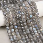 Natural Labradorite Beads Strands, Smooth Round, 8mm, Hole: 1mm, about 46pcs/strand, 15.35''(39cm)(G-L654-O02-8mm)