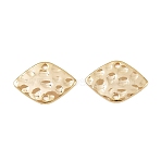 Brass Textured Geometric Connector Charms, Real 18K Gold Plated, Long-Lasting Plated, Nickel Free, Horse Eye, 9.5x14x1mm, Hole: 1mm(X-KK-B137-10G-02)
