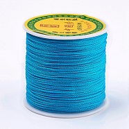 Polyester Cord, Dodger Blue, 0.8mm, about 87.48 yards(80m)/roll(OCOR-P008-374)