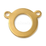 304 Stainless Steel Charms, Real 18K Gold Plated, Letter Charm, Letter O, 9.5x11x1mm, Hole: 1mm(STAS-Z074-04G-O)