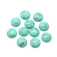 Synthetic Turquoise Cabochons, Dyed, Half Round/Dome, 8x4mm(G-R416-8mm-44)