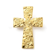 Stainless Steel Brooches, Cross, Golden, 43x30x3mm(JEWB-R269-01G)