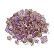 Transparent Acrylic Beads, Metal Enlaced, Mixed Shapes, Medium Purple, 7.5~22.5x7.5~21x5.5~13mm, Hole: 1.2~5.5mm, about 485pcs/500g(MACR-L005-05F)