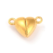 Alloy Magnetic Clasps with Loops, Heart, Golden, 15x9.5x6mm, Hole: 1.5mm(PALLOY-P223-B01-G)