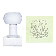 Plastic Stamps, DIY Soap Molds Supplies, Square, Mushroom Pattern, 38x38mm(DIY-WH0350-071)