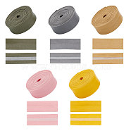 Elite 5Pcs 5 Colors Flat PU Leather Folded Edge Band, for Pillow Decor, Mixed Color, 20x1mm, about 2.19 Yards(2m)/pc, 1pc/color(LC-PH0001-09)