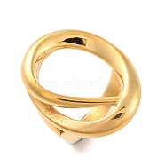 Ion Plating(IP) 304 Stainless Steel Oval Finger Rings for Women, Golden, 29mm, US Size 7(17.3mm)(RJEW-S414-70B-G)