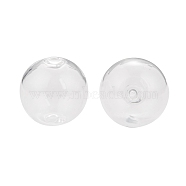 Handmade Blown Glass Globe Beads, Round, Clear, 20mm, Hole: 2mm(X-DH017J-1)
