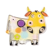 Cow Theme Acrylic Pendants, Cattle, 38x39x2mm, Hole: 1.4mm(MACR-U003-05B)