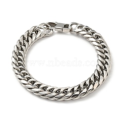 Non-Tarnish 201 Stainless Steel Cuban Link Chains Bracelet for Men Women, Stainless Steel Color, 8-7/8 inch(22.4cm), 11.5mm Wide(BJEW-H550-07C-P)