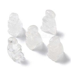 Natural Quartz Crystal Carved Healing Dinosaur Figurines, Reiki Energy Stone Display Decorations, 18x12.5~14x26~26.5mm(G-B062-07F)