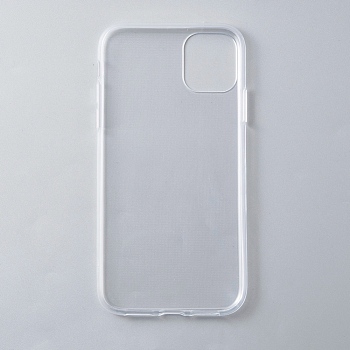 Transparent DIY Blank Silicone Smartphone Case, Fit for iPhone11(6.1 inch), For DIY Epoxy Resin Pouring Phone Case, White, 15.4x7.7x0.9cm