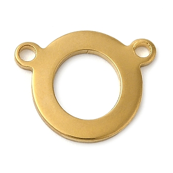 304 Stainless Steel Charms, Real 18K Gold Plated, Letter Charm, Letter O, 9.5x11x1mm, Hole: 1mm