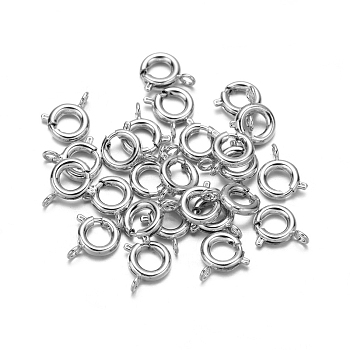 Brass Spring Ring Clasps, Platinum, 6mm