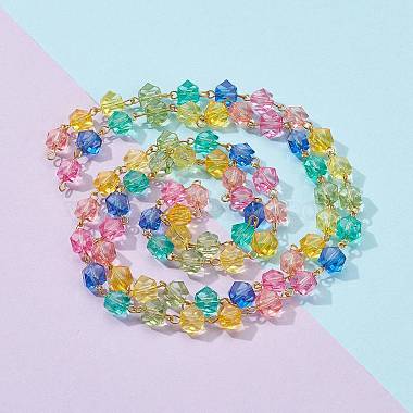chaînes de perles acryliques transparentes faites à la main(AJEW-J034-04)-2