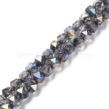 Black Polygon Glass Beads