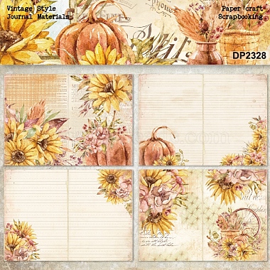 8 Sheets A5 Autumn Pumpkin Scrapbook Paper Pads(PW-WG62293-01)-4