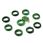 Natural Myanmar Jade Dyed Linking Rings, Ring Shape, Green, 17~17.5x5~5.5mm, Inner Diameter: 11~11.5mm(G-C283-10)