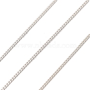 925 Sterling Silver Curb Chains, Soldered, without Spool/Card Paper, Silver, 1x1x0.5mm(STER-P064-06P)