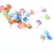 Resin Beads, Lollipop, Mixed Color, 11~17x6mm, about 100pcs/bag(RESI-CJC0010-02A)