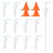 Polypropylene(PP) Dispensing Pump, Fits Shampoo and Conditioner Jugs Bottles, with Portable Foldable Silicone Funnel Hopper, Mixed Color, 40.6x6.1cm, Funnel Hopper: 7.5x6.1x7.2cm, 12pcs/set(FIND-BC0001-30)
