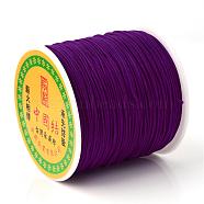 Braided Nylon Thread, Chinese Knotting Cord Beading Cord for Beading Jewelry Making, Purple, 0.8mm, about 100yards/roll(NWIR-R006-0.8mm-138)