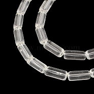 Transparent Glass Bead Strands, Tube, Clear, 15x6mm, Hole: 1mm, about 22pcs/strand, 12.5 inch(X-GLAA-R162-15x6-09)