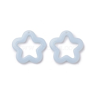 Imitation Jelly Acrylic Pendants, Star, Light Steel Blue, 28.5x29.5x4mm, Hole: 1.8mm, about 340Pcs/500G(MACR-M042-01A)