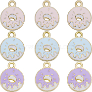 54Pcs 3 Colors Alloy Enamel Pendants, Donut Charm, Mixed Color, 19x15x2mm, Hole: 2mm, 18pcs/color(ENAM-SC0004-85)