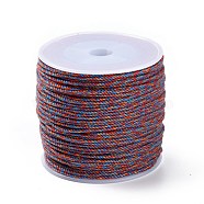 Macrame Cotton Cord, Braided Rope, with Plastic Reel, for Wall Hanging, Crafts, Gift Wrapping, Dark Violet, 1.2mm, about 49.21 Yards(45m)/Roll(OCOR-B002-01A-09)