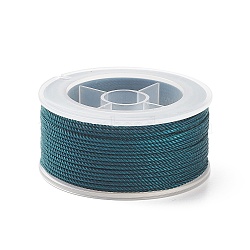 Round Nylon Cords, Milan Cords/Twisted Cords, Light Sea Green, 1.5mm, about 25.15 yards(23m)/roll(OCOR-E022-A-12)