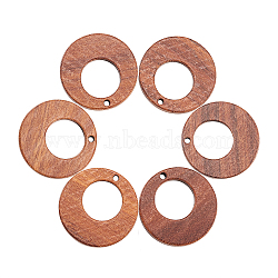 20Pcs Walnut Wood Pendants, Flat Round, Saddle Brown, 28x2mm, Hole: 2mm, 20pcs/box(WOOD-CJ0001-23)