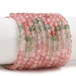 Gradient Color Natural Red and Green Strawberry Quartz Beads Strands, Faceted, Cube, 4x4x4mm, Hole: 0.7mm, about 94~102pcs/strand, 15.04~15.35''(38.2~39cm)(GG-NH0007-C02-01)