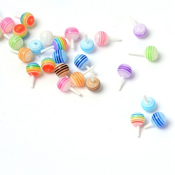 Resin Beads, Lollipop, Mixed Color, 11~17x6mm, about 100pcs/bag