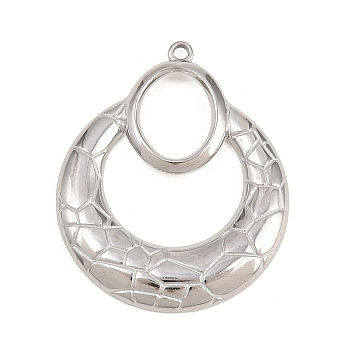 304 Stainless Steel Pendants, Stainless Steel Color, Teardrop Charm, 31x25.5x2.5mm, Hole: 1.6mm