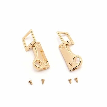 Alloy Clasps for Purse Making, with Iron Screws, Light Gold, 5.85x2.55x0.85cm