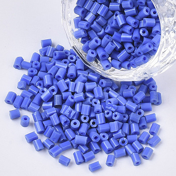 8/0 Glass Bugle Beads, Opaque Colours, Royal Blue, 8/0 2.5~3x2.5mm, Hole: 0.9mm, about 15000pcs/bag