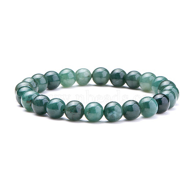 SUNNYCLUE Natural Jadeite Round Beads Stretch Bracelets(BJEW-PH0001-8mm-10)-2