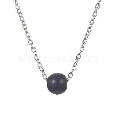 Ожерелья с подвесками из круглых бусин из смешанных драгоценных камней(NJEW-JN04551)-2