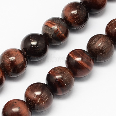 Natural Red Tiger Eye Stone Bead Strands(G-R193-08-4mm)-1